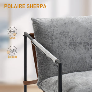 Fauteuil d'appoint rembourré, assise confort salon - Fauteuil