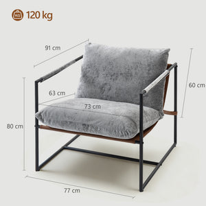 Fauteuil d'appoint rembourré, assise confort salon - Fauteuil