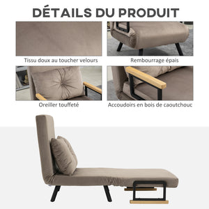 Fauteuil convertible 3 en 1, lit 1 place dossier 5 pos - Fauteuil
