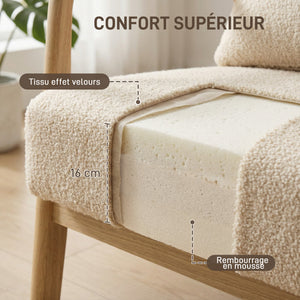 Fauteuil lounge 3 coussins, assise profonde cosy - Fauteuil