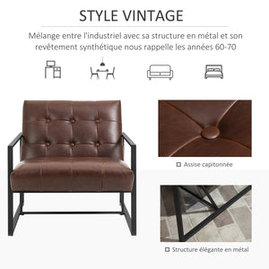 Fauteuil Chesterfield relax capitonné de salon - Fauteuil