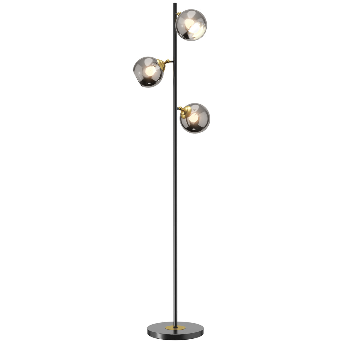 Trois globes, une lumière tamisée