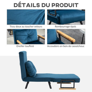 Fauteuil convertible 3 en 1, lit 1 place dossier 5 pos - Fauteuil