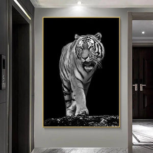 Toile noir et blanc - Tigre BB'art meuble & déco