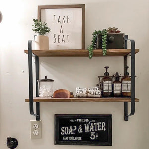 Grande étagère de rangement en bois murale style industriel rustique BB'art meuble & déco