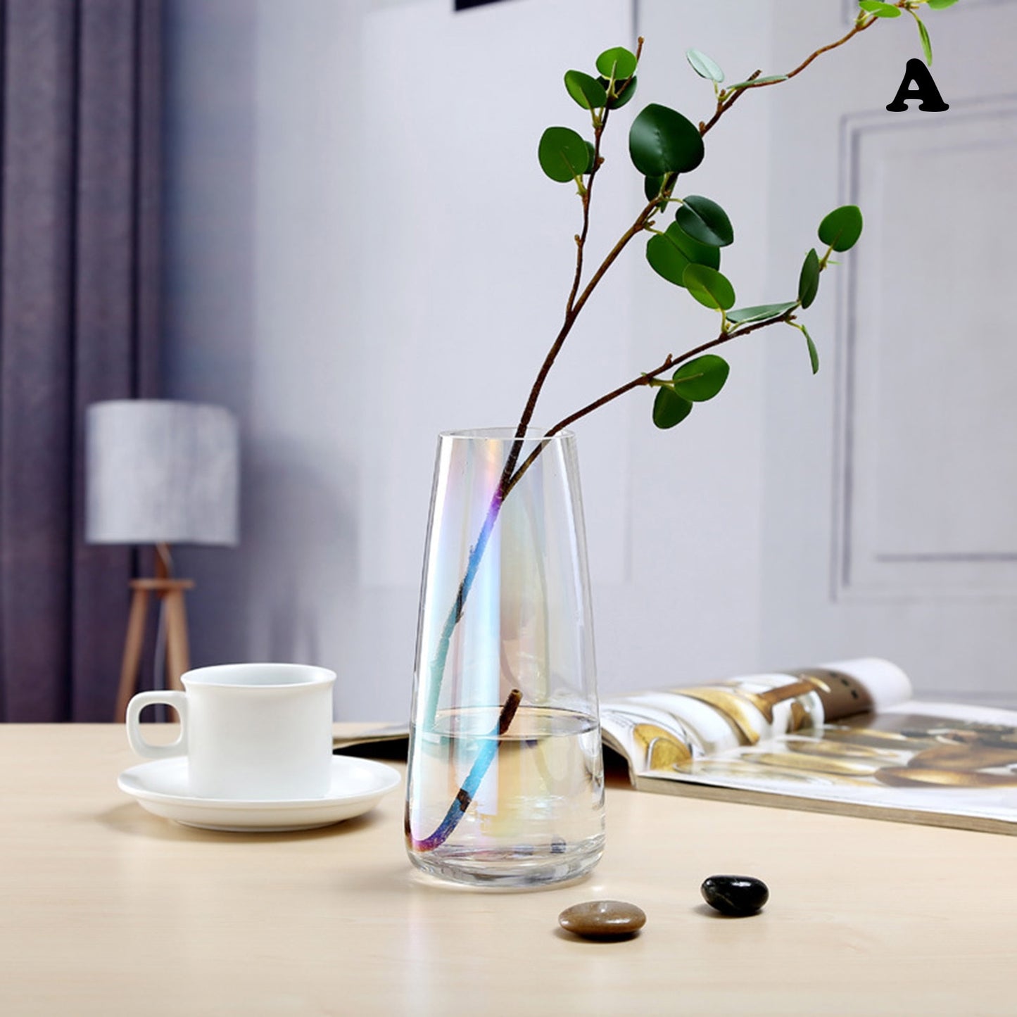 Vase en verre Aurora Symphony - Élégant ornement de table pour une décoration luxueuse du salon
