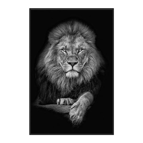 Toile noir et blanc - Lion BB'art meuble & déco