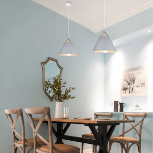 Suspension LED Lumière Nordique Moderne métal lanière simili BB'art meuble & déco