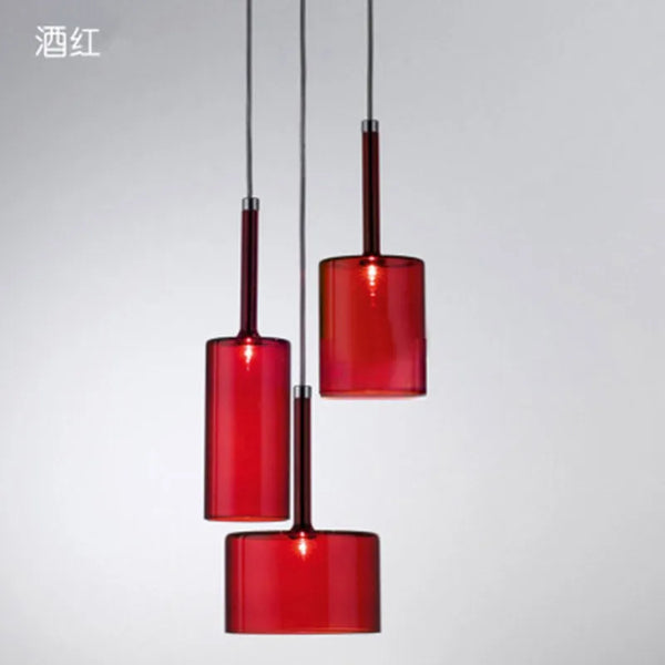 Suspension Luminaire Cristallin Solo rouge