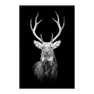 Toile noir et blanc - Cerf BB'art meuble & déco