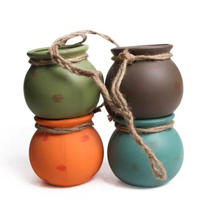 Ensemble de 4 pots suspendus rétro en céramique pour plantes BB'art meuble & déco