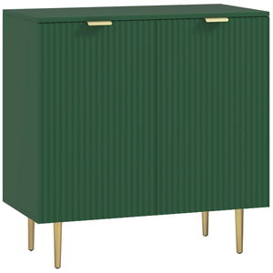 Buffet cuisine meuble de rangement avec 2 portes étagère réglable pieds métalliques surélevés 80 x 40 x 80 cm vert olive