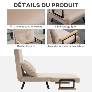 Fauteuil convertible 3 en 1, lit 1 place dossier 5 pos - Fauteuil