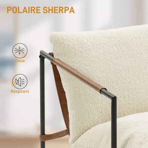 Fauteuil d'appoint rembourré, assise confort salon - Fauteuil