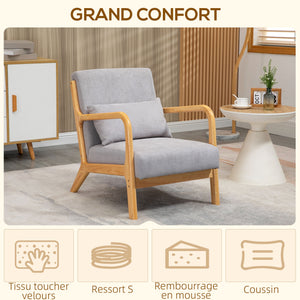 Fauteuil lounge 3 coussins, assise profonde cosy - Fauteuil