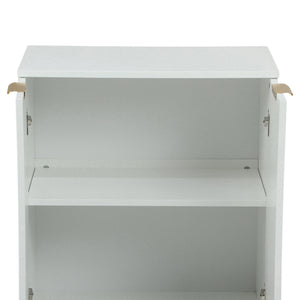 Buffet cuisine meuble de rangement avec 2 portes étagère réglable pieds métalliques surélevés 60 x 40 x 80 cm blanc