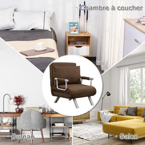 Fauteuil chauffeuse convertible 1 place, lit d'appoint - Fauteuil