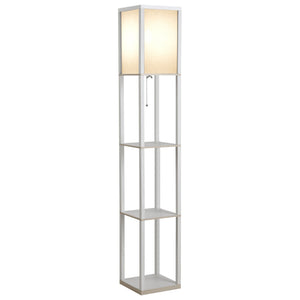 Lampadaire étagère trois tablettes en finition blanche