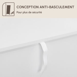Buffet cuisine meuble de rangement avec 2 portes étagère réglable pieds métalliques surélevés 60 x 40 x 80 cm blanc