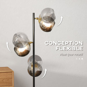 Lampe sur pied à trois globes présentée sous un nouvel angle