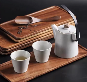 plateau bois massif service thé café design
