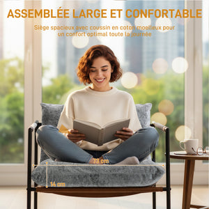 Fauteuil d'appoint rembourré, assise confort salon - Fauteuil