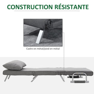 Fauteuil chauffeuse convertible 1 place, lit d'appoint - Fauteuil