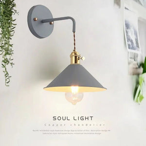 Applique murale Retro Loft – Luminaire rétro en métal allumer