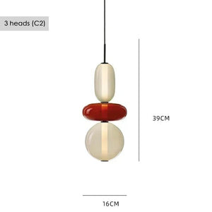 Suspension en Verre Coloré — Style Loft Nordique, 2 Lampes - Suspensions