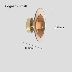 Applique murale Eclipse – Luminaire minimaliste en verre fumé cognac 230 mm
