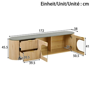 Meuble TV Vitrines 3D Compartimenté — MDF Gris - Meubles TV