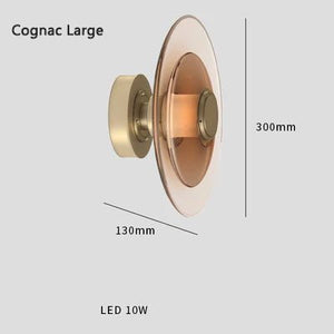 Applique murale Eclipse – Luminaire minimaliste en verre fumé cognac 300 mm