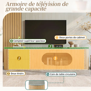 Meuble TV Vitrines 3D Compartimenté — MDF Gris - Meubles TV