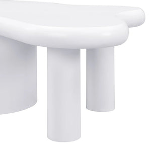 Table Basse Blanc Mat Forme Libre 2 Tiroirs — Design Organique - Tables basses