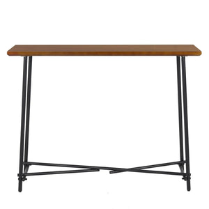 Table console robuste de couleur marron avec rangement - Teinte noyer marron BB'art meuble & déco