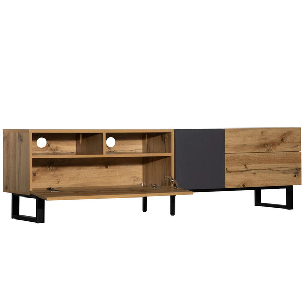 Meuble TV Moderne à Blocs de Couleurs avec Finition Bois 180*38cm BB'art meuble & déco