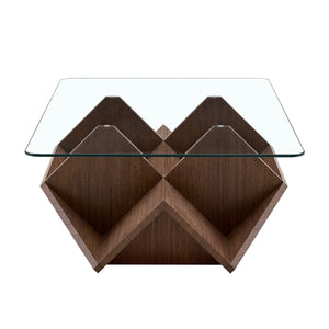 Table Basse Verre Trempé & Noyer — Légèreté et Chaleur - Tables basses