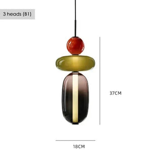 Suspension en Verre Coloré — Style Loft Nordique, 2 Lampes - Suspensions