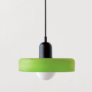 Suspension LED Scandi orb vert avec pavillon noir