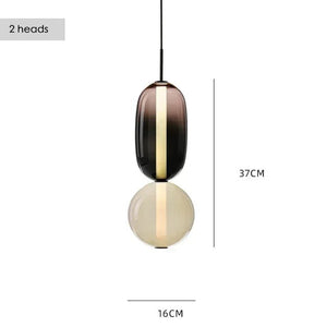 Suspension en Verre Coloré — Style Loft Nordique, 2 Lampes - Suspensions
