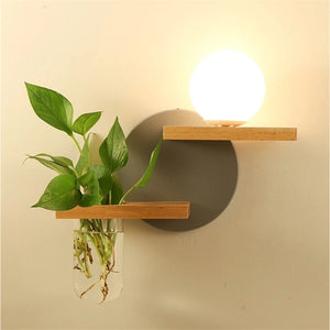 Applique Murale BOTANICA - Luminaire et Étagère Design Naturel - applique murale