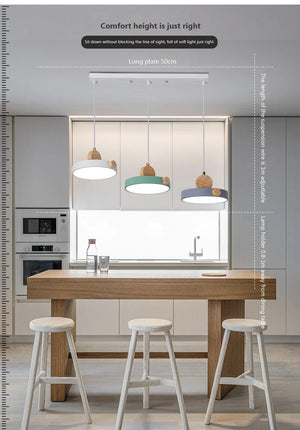 Suspension scandinave circulaire en bois et métal coloré ACELIN BB'art meuble & déco