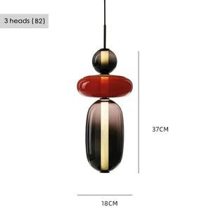 Suspension en Verre Coloré — Style Loft Nordique, 2 Lampes - Suspensions