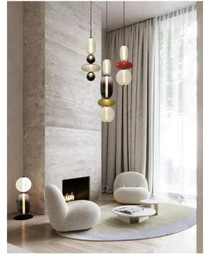 Suspension en Verre Coloré — Style Loft Nordique, 2 Lampes - Suspensions