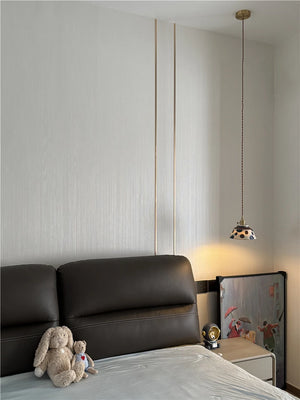 Suspension en Céramique & Cuivre Style Japonais — Multicolore E27
