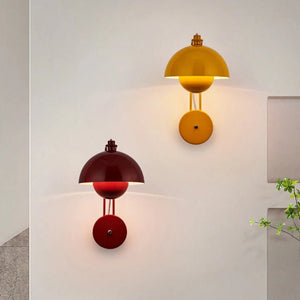Applique murale danoise vintage rouge et jaune, style rétro scandinave