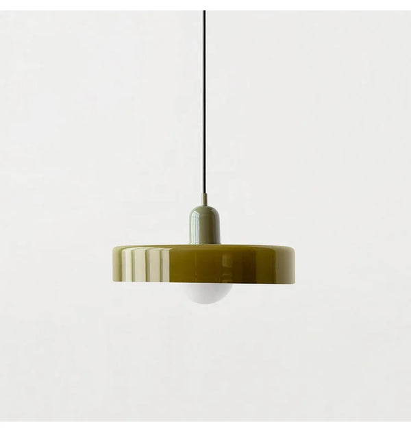 Suspension LED Scandi orb marron avec pavillon vert