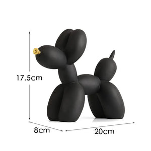 Figurine chien ballon en résine noir