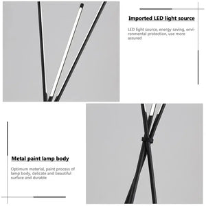 Lampadaire moderne LED Nordique Noire - 24W - Design Simple en Triangle BB'art meuble & déco