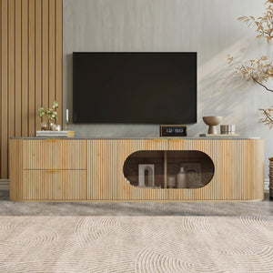 Meuble TV Vitrines 3D Compartimenté — MDF Gris - Meubles TV